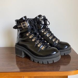 Jeffrey Campbell Check Lace up Boots